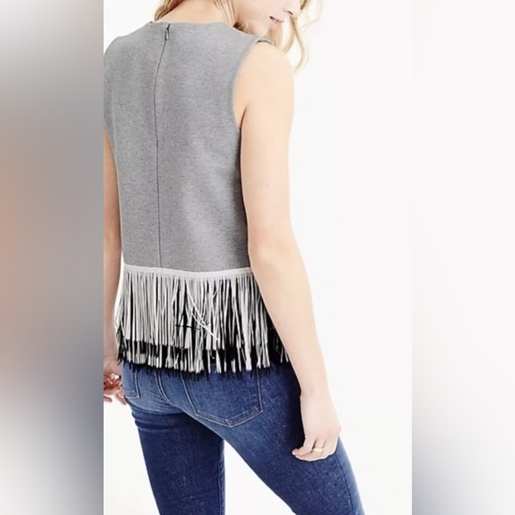 J. Crew‎ Women’s NWT Fringe Sleeveless Top Size XS - Grey - Picture 10 of 10